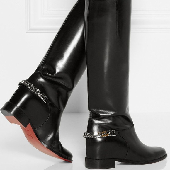 Christian Louboutin Shoes - 🔥CHRISTIAN LOUBOUTIN Cate Boots Flat Chain Black